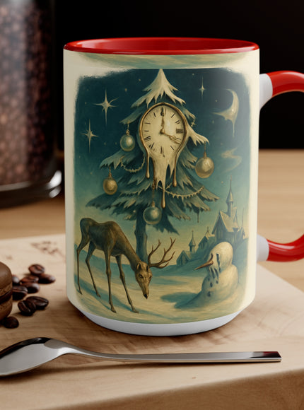 "Classic Christmas Scene (Salvador Dali Style)"  Accent Mug