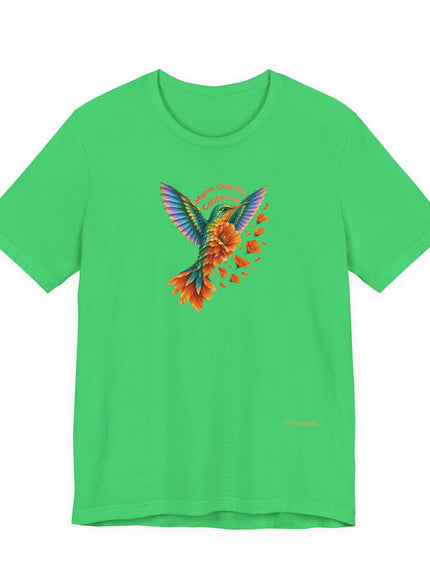 "Hummingbird and Poppies" Unisex Jersey Short Sleeve Tee