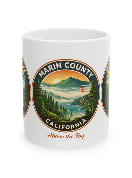"Marin County, Above the Fog" Ceramic Mug, (11oz, 15oz)