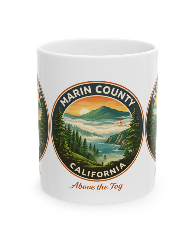 "Marin County, Above the Fog" Ceramic Mug, (11oz, 15oz)