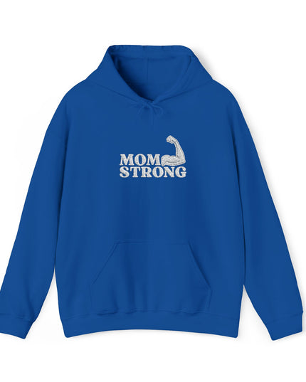 "Mom Strong (White embroidery)" Unisex Heavy Blend Hooded Sweatshirt