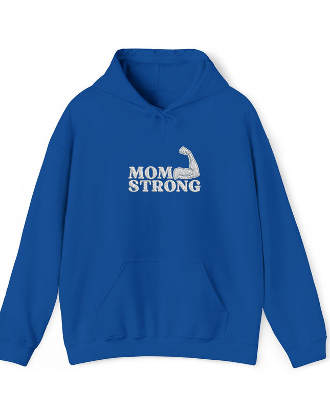 "Mom Strong (White embroidery)" Unisex Heavy Blend Hooded Sweatshirt