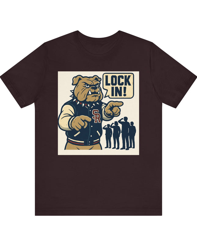 "The Fierce San Rafael High School Bulldog says Lock in!" Unisex Jersey Short Sleeve Tee
