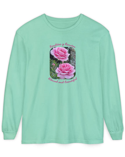"Blessed and Beautiful" Unisex Garment-dyed Long Sleeve T-Shirt