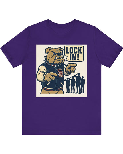 "The Fierce San Rafael High School Bulldog says Lock in!" Unisex Jersey Short Sleeve Tee