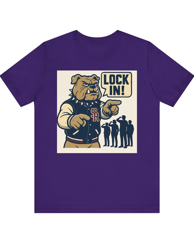 "The Fierce San Rafael High School Bulldog says Lock in!" Unisex Jersey Short Sleeve Tee