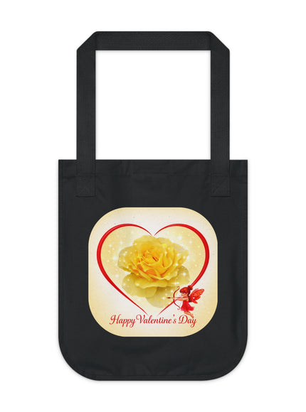 "Happy Valentine's Day" Organic Canvas Tote Bag