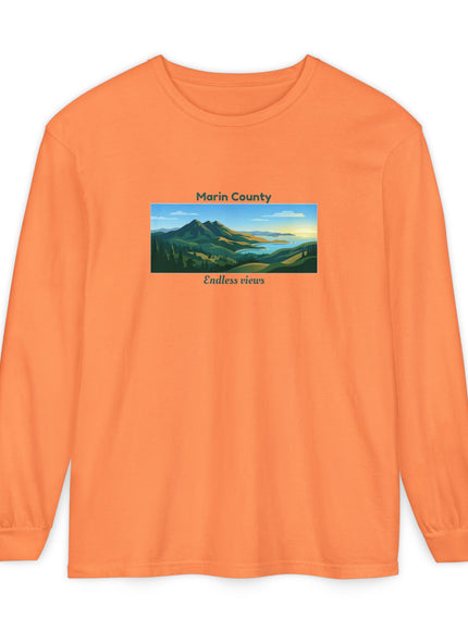 "Marin County - Endless Views" Unisex Garment-dyed Long Sleeve T-Shirt