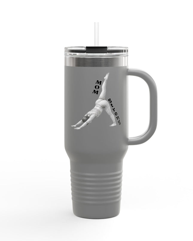 "Mom Strong Pilates" Insulated Travel Mug, 40oz