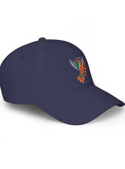 "Hummingbird and Poppies" Low Profile Baseball Cap