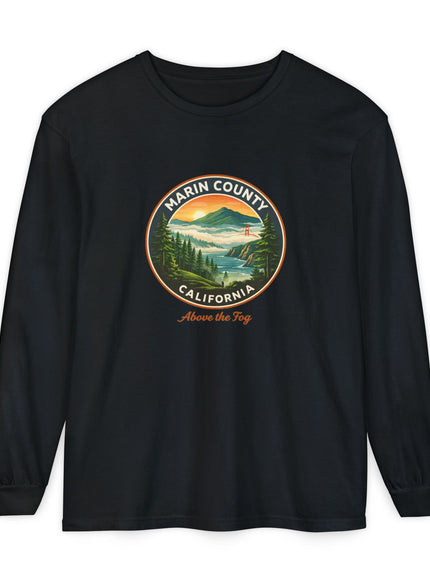 "Marin County, Above the Fog" Unisex Garment-dyed Long Sleeve T-Shirt