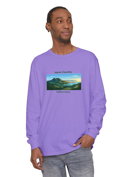"Marin County - Endless Views" Unisex Garment-dyed Long Sleeve T-Shirt