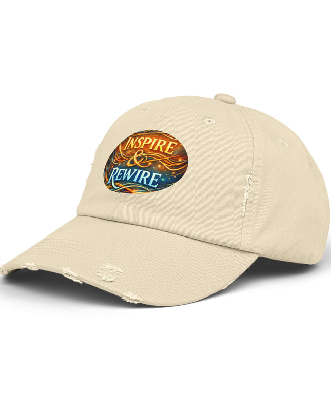 "Inspire and Rewire" Unisex Distressed Cap