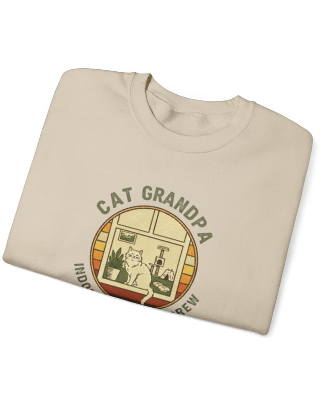 "Cat Grandpa Indoor Adventure Crew" Unisex Adult Sweatshirt
