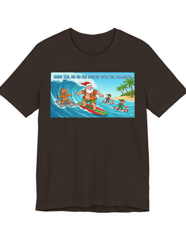 "Surfing into the Holidays" Unisex Jersey Short Sleeve Tee