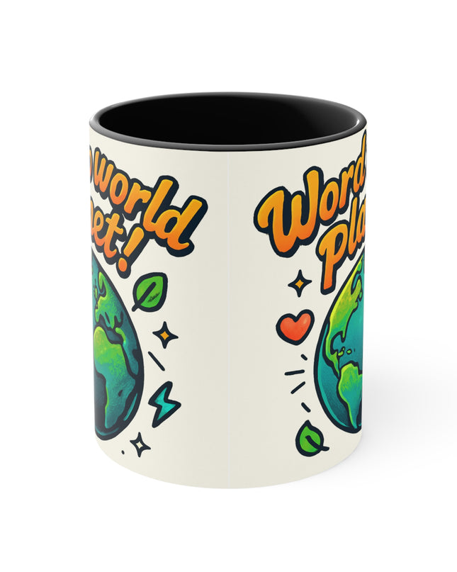 "Word to World Planet!" Accent Mug
