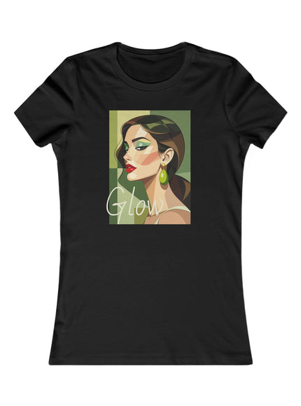 "GLOW Olive Earring" Women's Favorite 100% Cotton Tee