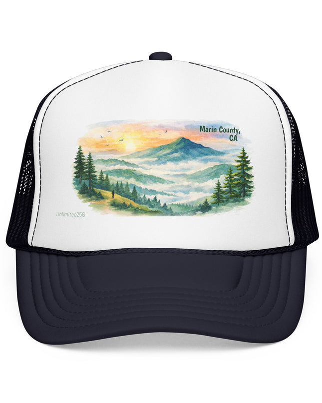"Marin County, Where the Hills Meet the Sky" Foam Trucker Hat