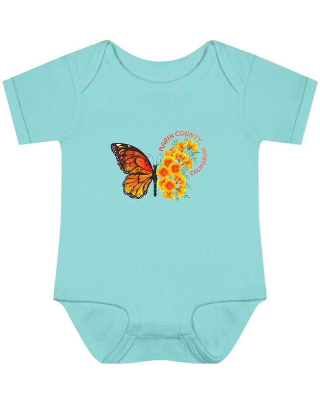 "Butterflies and Poppies Marin County, California" Infant Baby Rib Bodysuit