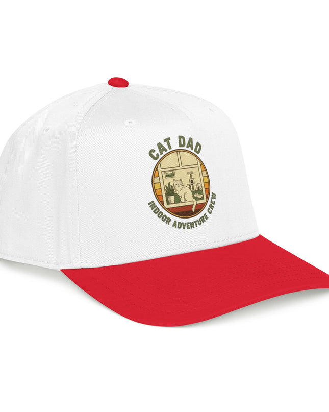 "Cat Dad Indoor Adventure Crew" Mid Profile Baseball Cap