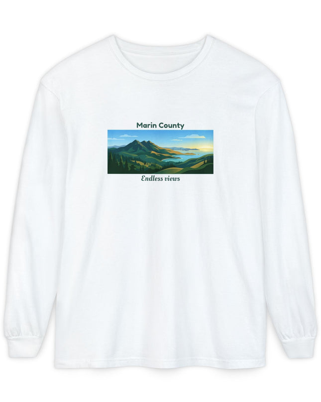 "Marin County - Endless Views" Unisex Garment-dyed Long Sleeve T-Shirt