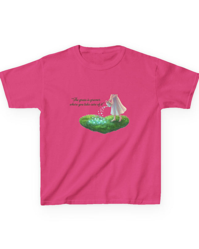 "The Grass is Greener Where You Take Care of It" Kids Heavy Cotton Tee