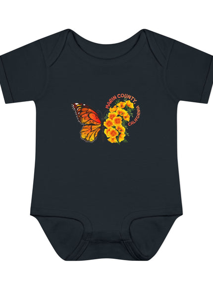 "Butterflies and Poppies Marin County, California" Infant Baby Rib Bodysuit