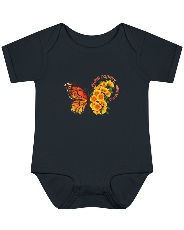 "Butterflies and Poppies Marin County, California" Infant Baby Rib Bodysuit
