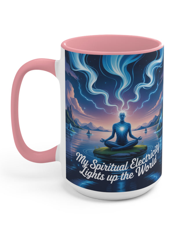 "My Spiritual Electricity Lights Up the World" Accent Mug