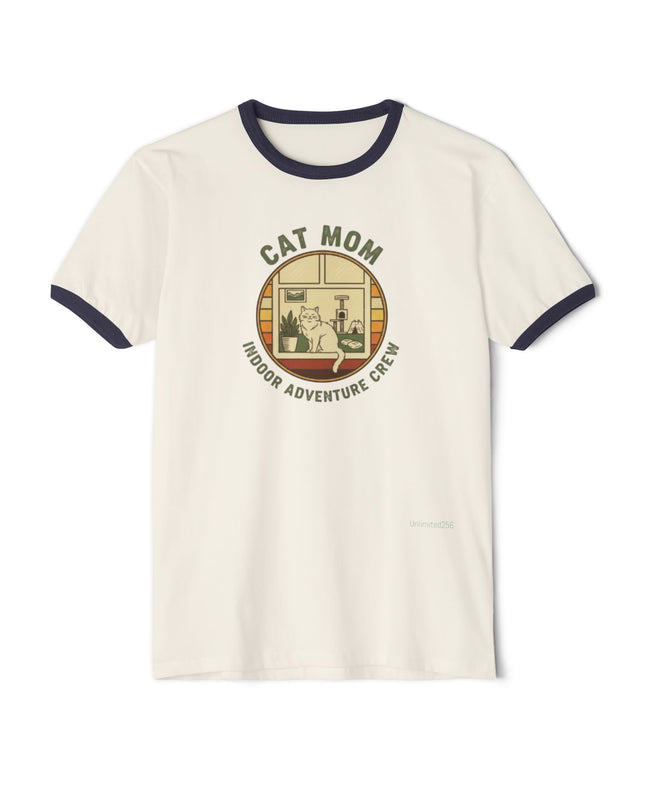 "Cat Mom" Unisex Cotton Ringer T-Shirt