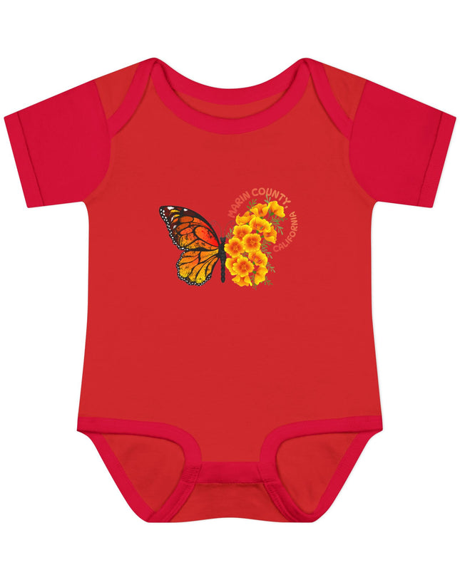 "Butterflies and Poppies Marin County, California" Infant Baby Rib Bodysuit