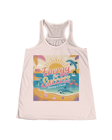 "February in Florida, Energy for Success" Women's Flowy Racerback Tank