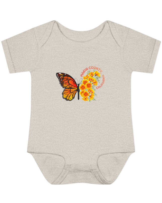 "Butterflies and Poppies Marin County, California" Infant Baby Rib Bodysuit