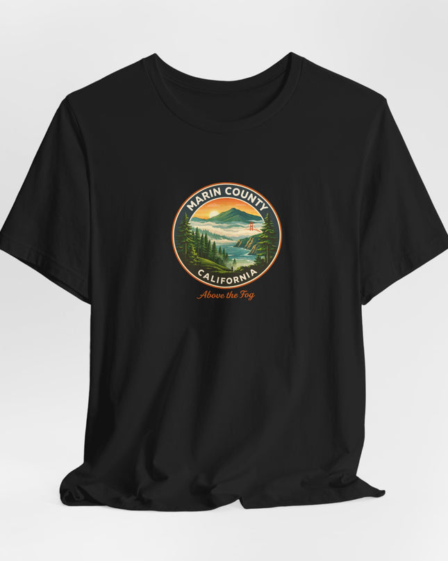 "Marin County, Above the Fog" Unisex Jersey Short Sleeve Tee