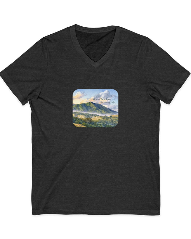"Mount Tamalpais, the Sleeping Lady" Mount Tamalpais, the Sleeping LadyUnisex Jersey Short Sleeve V-Neck Tee