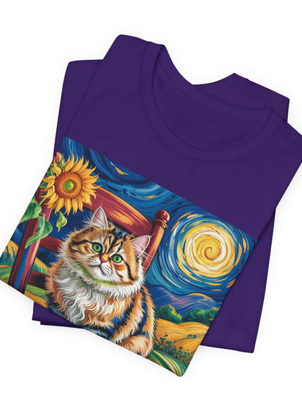 "Cat - Vincent Van Gogh style" V.1 Unisex Jersey Short Sleeve Tee