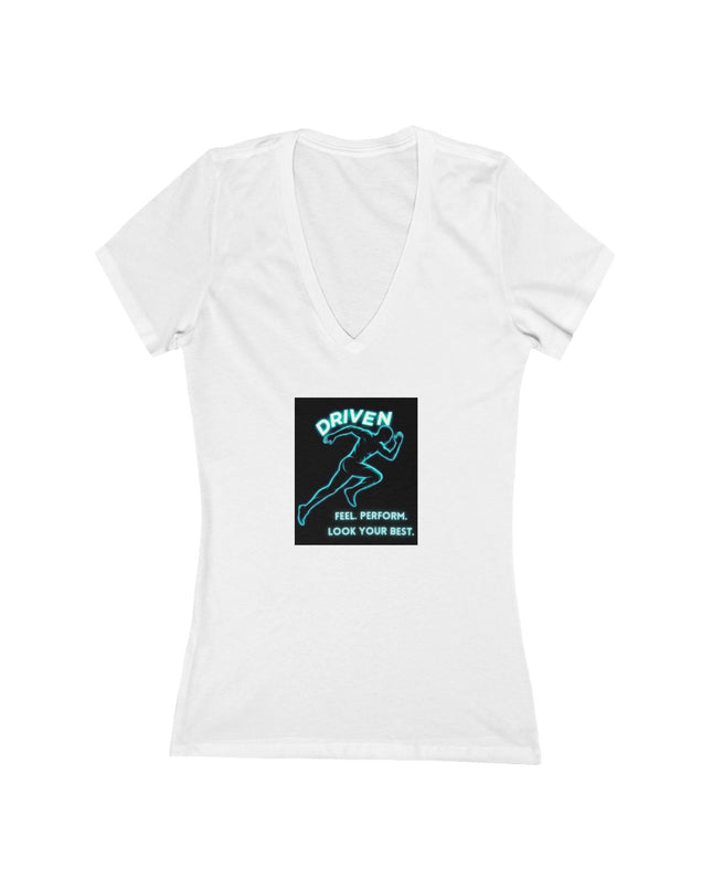 "Driven" Women's Jersey Short Sleeve Deep V-Neck Tee
