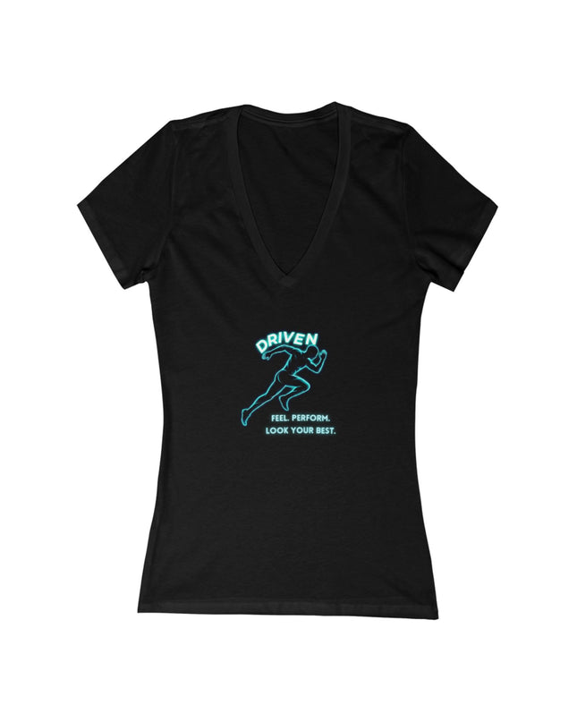 "Driven" Women's Jersey Short Sleeve Deep V-Neck Tee