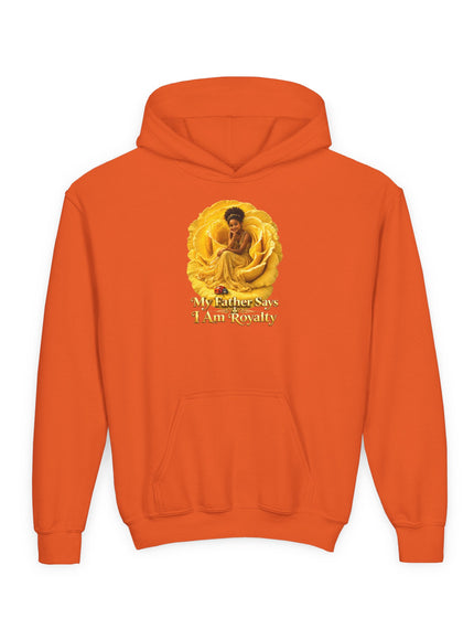 "My Father Says I am Royalty" Youth Heavy Blend Hooded Sweatshirt