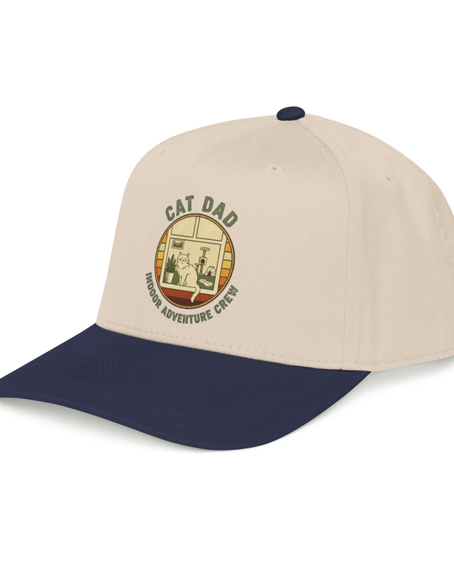 "Cat Dad Indoor Adventure Crew" Mid Profile Baseball Cap