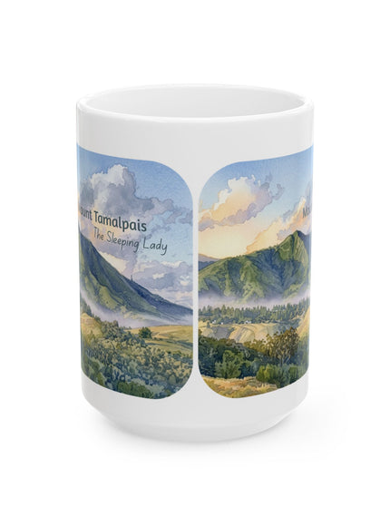 "Mount Tamalpais, the Sleeping Lady" Ceramic Mug, (11oz, 15oz)