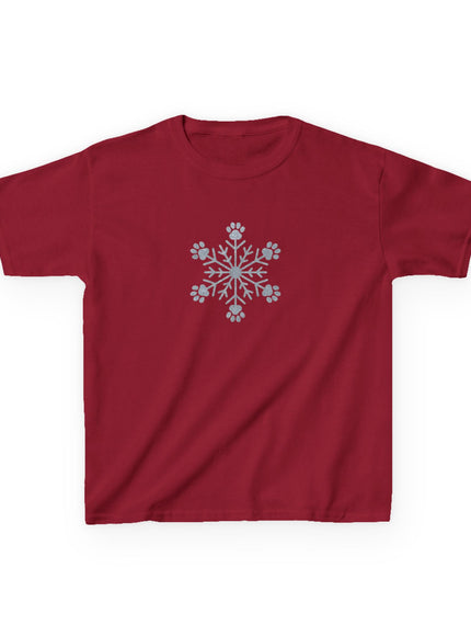 "Snowflake with Paws" Kids Heavy Cotton Tee