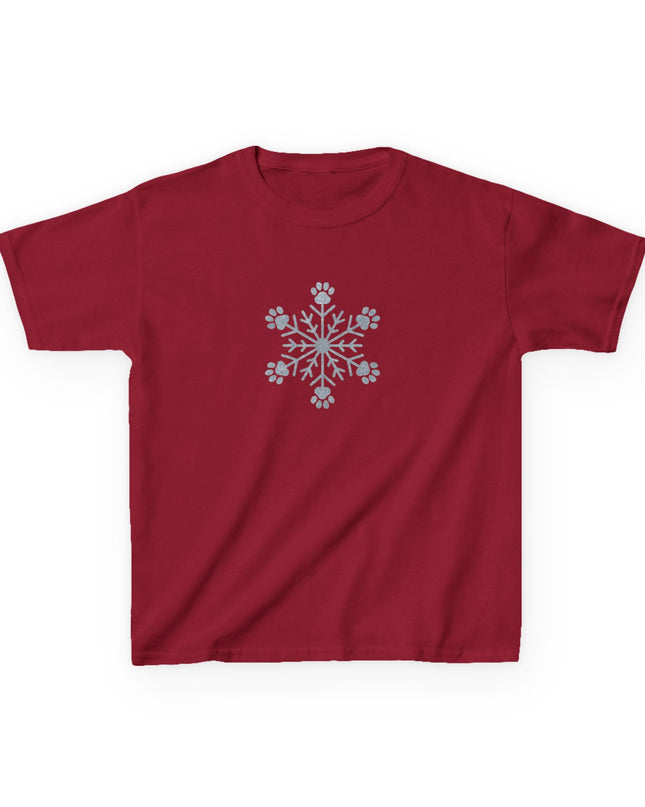 "Snowflake with Paws" Kids Heavy Cotton Tee