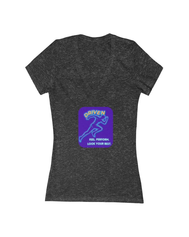 "Driven" Women's Jersey Short Sleeve Deep V-Neck Tee