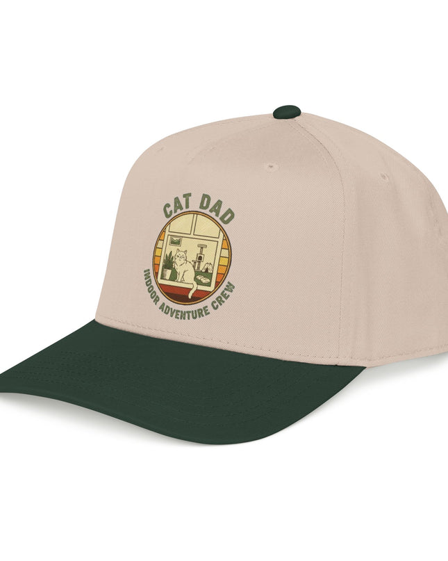 "Cat Dad Indoor Adventure Crew" Mid Profile Baseball Cap