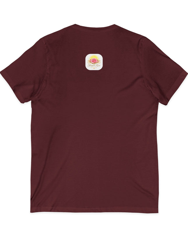 "Happy Valentine's Day" Unisex Jersey Short Sleeve V-Neck Tee