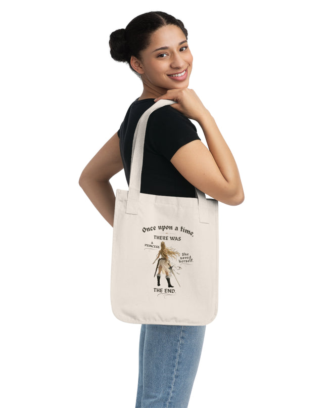 "She Saved Herself" Organic Canvas Tote Bag