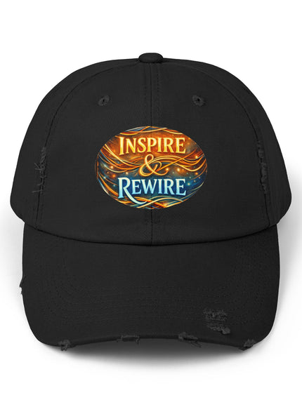 "Inspire and Rewire" Unisex Distressed Cap