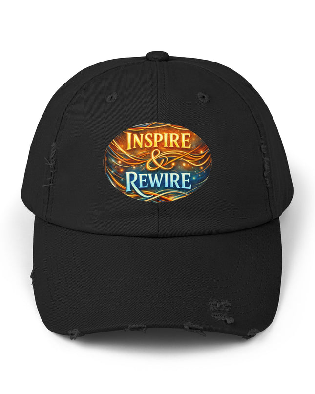 "Inspire and Rewire" Unisex Distressed Cap