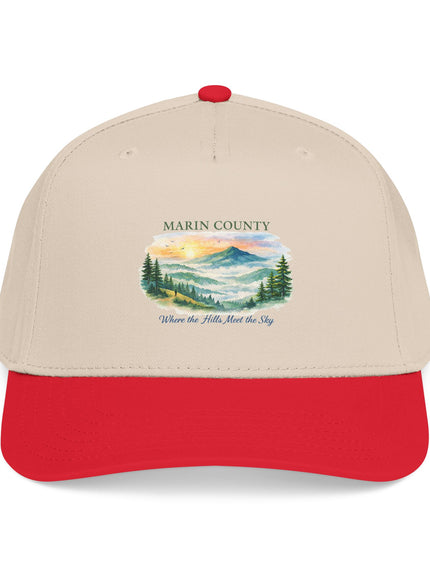 "Marin County, Where the Hills Meet the Sky" Mid Profile Baseball Cap